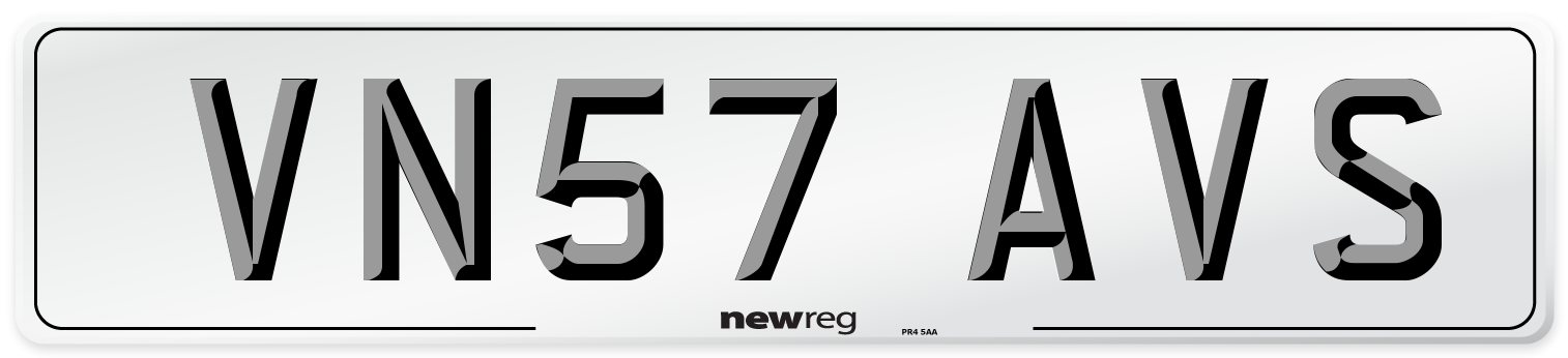 VN57 AVS Number Plate from New Reg